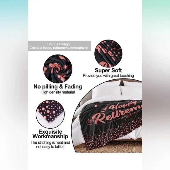 Retirement Gifts Retirement Blanket Retirement Party Soft Throw Photo Backdrop - Picture 4 of 6